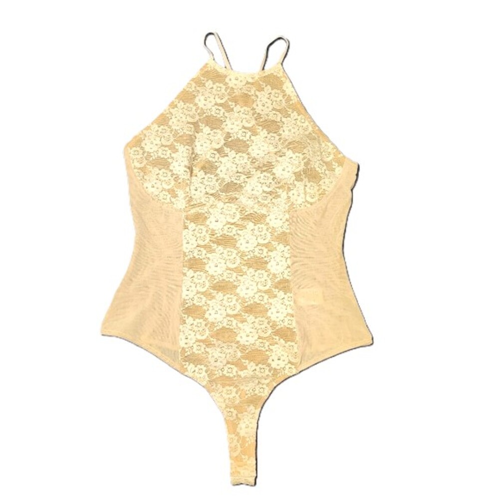 Beige Lace Bodysuit Size M